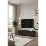 L'occi Concept Hope Tv 140 cm Kapaklı Ünitesi Sehpası Ağaç Dokulu Siyah HP1-LB