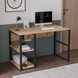 L'occi Concept Hw8 Hewson Metal Çalışma Masası Kitaplıklı - Y: 75 cm D: 60 cm G: 120 cm - Ceviz