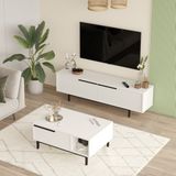 L'occi Concept Leena Tv Ünitesi Orta Sehpa 2'Li Set Beyaz LA19-W