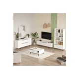 L'occi Concept Leena Tv Ünitesi Orta Sehpa Konsol Kitaplık 4'Lü Set Beyaz LA21-W