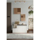 L'occi Concept Linda 90 cm Puflu Ayakkabılık Oturaklı 3 Kapaklı Çok Amaçlı Dolap Beyaz LN2-W