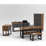 L'occi Concept March ABCDF Metal Ofis Masa Sehpa Keson Konsol Klasör Dolabı Büro Masa Takımı Barok - Ahşap - 180 x 90 cm