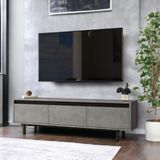 L'occi Concept Owen 160 Cm Kapaklı Tv Ünitesi Sehpası Metal Ayaklı Beton-siyah Ow1-rl