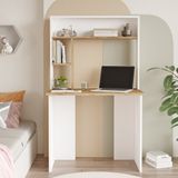 L'occi Concept Saint 90 cm Genç Çocuk Çalışma Masası Bilgisayar Laptop Kitaplık Raf Çam-Beyaz SN2-AW