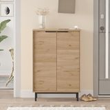L'occi Concept Sleek 72 cm Ayakkabılık Metal Ayaklı 5 Raflı Sepet Sk1-S - Kahverengi