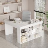 L'occi Concept Tyler Çalışma Bilgisayar Ofis Ders Raflı Kitaplık Laptop Masası Beyaz - Y: 71 cm D: 51 cm G: 120 cm