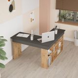 L'occi Concept Tyler Çalışma Bilgisayar Ofis Raflı Kitaplık Laptop masası Gri Çam-Antrasit - Y: 71 cm D: 51 cm G: 120 cm - Atlantik Çam - Antrasit