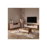 L'occi Concept Wıens Tv Ünitesi Orta Sehpa Konsol Takımı Modern Ayaklı 3'lü Set Ceviz-Kaşmir WIE6-CKA