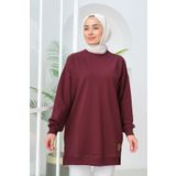 LOCCO Kadın Arma Detay Salaş Tunik Bordo