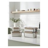 Lock & Lock LocknLock Paslanmaz Çelik Fırın Saklama Kabı 4’lü Set ( Kilitli Kapaklı ) 1,3lt+1,5lt+2,0lt+2,8lt