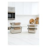 Lock & Lock LocknLock Paslanmaz Çelik Fırın Saklama Kabı 4’lü Set ( Kilitli Kapaklı ) 310ml+520ml+700ml+1,0lt