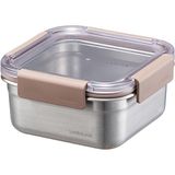 LOCK & LOCK LOCKNLOCK PASLANMAZ ÇELİK FIRIN & SAKLAMA KABI DÖRTGEN KİLİTLİ 700 ML-KAHVERENGİ