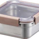 LocknLock LST603 Paslanmaz Çelik Fırın Saklama Kabı Kare Kilitli 700 ml