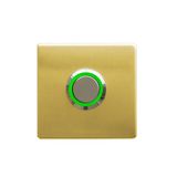 Lockway Z-201GY Paslanmaz Tek Kontak Zil Butonu Yeşil LED - Altın Renk