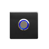 Lockway Z-201SM Siyah Paslanmaz Tek Kontak Zil Butonu Mavi LED