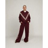 Loco Loco 09-15 Yaş Arası Kız Çocuk 2 Iplik Güpürlü Pantolon Sweat Takım - Bordo - 12R-Bordo - 14 - 15 Yaş