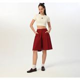 Loco Loco 09-15 Yaş Kız Çocuk Crop Uzun Şort Takım - Vişne - 9 - 10 Yaş