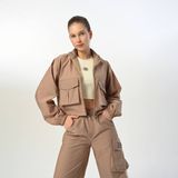 Loco Loco Kız Çocuk Cepli Ceket ve Pantolon Takım - Bej - 10 - 11 Yaş