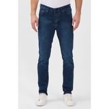 Locus Jeans Erkek Orta Mavi Slim Fit Tırnak Detaylı Kot Pantolon LCS68331104 - 34