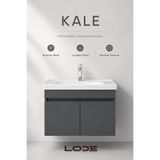 LODE Bath KALE 70Cm Antrasit Demonte Lavabolu Alt Banyo Dolabı, Seramik Lavabo Dahil