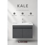 LODE Bath KALE 70Cm Antrasit Demonte Lavabolu Alt Banyo Dolabı, Seramik Lavabo Dahil