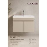 LODE Bath KALE 70Cm Kumtaşı Demonte Lavabolu Alt Banyo Dolabı, Seramik Lavabo Dahil