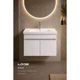 Lode Bath Kale 90 CM Beyaz Demonte Lavabolu Alt Banyo Dolabı, Seramik Lavabo Dahil - Parlak Beyaz