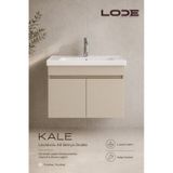 Lode Bath Kale Demonte Lavabolu Alt Banyo Dolabı, Seramik Lavabo Dahil 80 Cm Kumtaşı