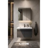 LODE Bath KALE Serisi Banyo Dolabı Seti | Banyo Alt Dolap - Aynalı Üst Dolap | Cerastyle Frame Lavabolu, Lavabo-Aynalı Üst Dolap Dahil