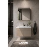 LODE Bath KALE Serisi Banyo Dolabı Seti Kumtaşı | Banyo Alt Dolap - Aynalı Üst Dolap | Cerastyle Frame Lavabolu, Lavabo-Aynalı Üst Dolap Dahil LD-KALEST-002