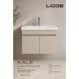 Lode Bath Lode Kale Kumtaşı 80 cm Seramik Lavabolu Alt Banyo Dolabı - 80cm - Kum Taşı