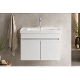 Lode Kale Beyaz 70 Cm Seramik Lavabolu Alt Banyo Dolabı