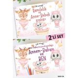 Lodos 2'Lİ SET Anı Defteri (Cute Animals Hamilelik ve Anne Bebek Anı Günlüğü) + Anı Defteri (Çocuk Günlüğü-Annem, Babam ve BEN)
