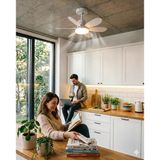 Lodos Rozanslı Fan Led Tavan Vantilatörü - 6750 Lümen Dim Edilebilir Işık, 3 Renk Işık (6400K/4000K/3200K), Gizli Tavan Braketi Montajlı (E27 Duylu Değildir), 2h/4h Zaman Ayarlı, Uzaktan Kumandalı