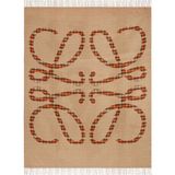 Loewe Anagram Kareli Ingiltere Tasarımı Yün ve Kaşmir Battaniye - Bej - 140 x 180 cm