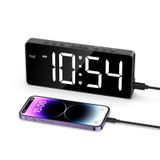 LOFICOPER Büyük Dijital Çalar Saat, Yatak Odası için LED Çalar Saat, Hafta Göstergeli 7 '' Şarj Edilebilir Masa Saati, Ayarlanabilir Parlaklık Sesi, Çift Alarm, Erteleme, Ağır Uyuyanlar Gençler