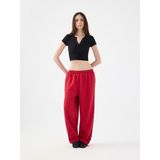 Loft Baggy Fit Kadın Eşofman Altı - Kırmızı