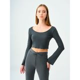 Loft Crop Kadın Bluz U.kol - Antrasit