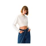Loft Crop Kadın Sweatshirt - Beyaz - M