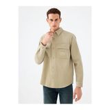 Loft Erkek Kadife Gömlek, Taş Rengi, 2XL Beden