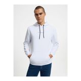 LOFT Erkek Kapüşonlu Sweatshirt, Beyaz, S Beden