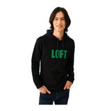 LOFT Erkek Kapüşonlu Sweatshirt, Siyah/Yeşil, S Beden