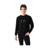 LOFT Erkek Slim Fit Sweatshirt, Bisiklet Yaka, Uzun Kol, Siyah, M