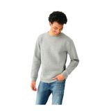 LOFT Erkek Sweatshirt, Bisiklet Yaka, Gri Melanj, XL XL
