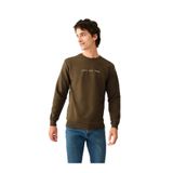 LOFT Erkek Sweatshirt, Bisiklet Yaka, Haki, L Beden
