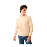 LOFT Erkek Sweatshirt, Bisiklet Yaka, Uzun Kol, Oversize, Ekru, L