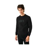 LOFT Erkek Sweatshirt, Bisiklet Yaka, Uzun Kol, Oversize, Siyah, XL