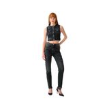 Loft Kadın Lacivert Mom Slim Fit Yırtık Detaylı Pantolon, 29/28