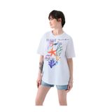Loft Kadın T-shirt, Bisiklet Yaka,%100 Pamuk, Ekru, S Beden