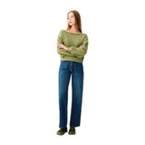LOFT Kadın Wide Leg Jean Pantolon, Normal Bel, Mid Blue Wash, 27-32